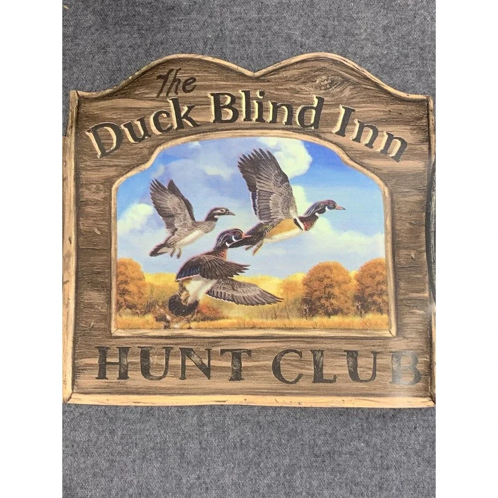Hunter's Lodge Hunt Club Duck Blind Upland Game Deer Lab sign Wallpaper Border